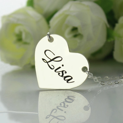 Stamped Name Heart Love Necklaces Sterling Silver - The Name Jewellery™