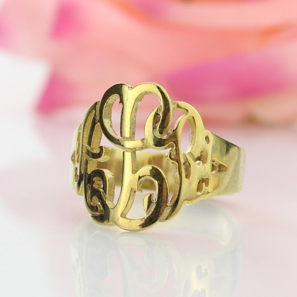 Personalised Hand Drawing Monogrammed Ring Gifts - The Name Jewellery™