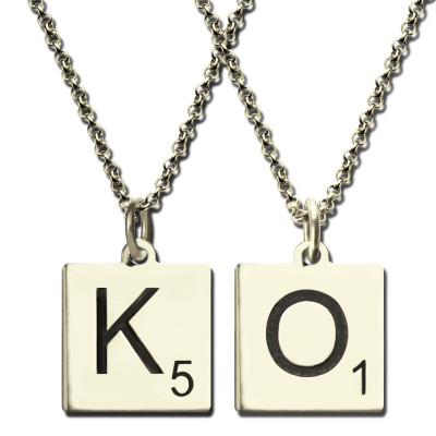 Scrabble Initial Letter Necklace Sterling Silver - The Name Jewellery™
