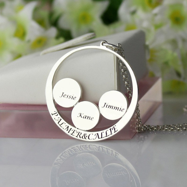 Personalised Family Name Pendant For Mom Silver - The Name Jewellery™