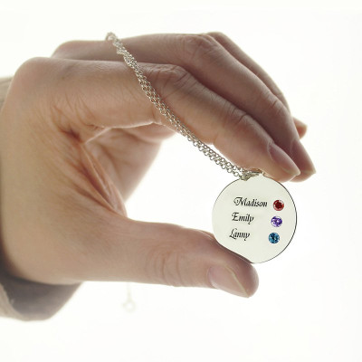 Grandma's Disc Birthstone Necklace - The Name Jewellery™