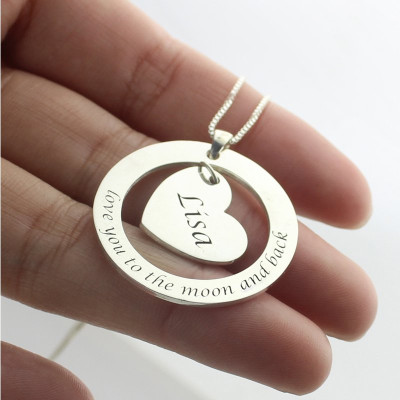 Custom Promise Necklace with Name  Phrase Sterling Silver - The Name Jewellery™