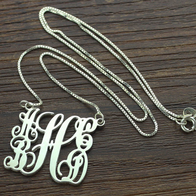 Customised 5 Initials Family Monogram Necklace Silver - The Name Jewellery™