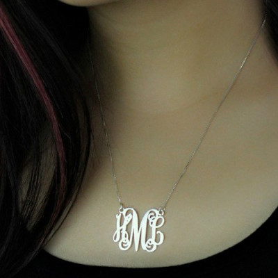 Personalised Monogram Initial Necklace Sterling Silver - The Name Jewellery™