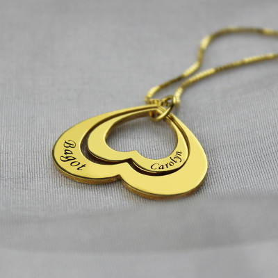 Heart in Heart Name Pendant In 18ct Gold Plated - The Name Jewellery™