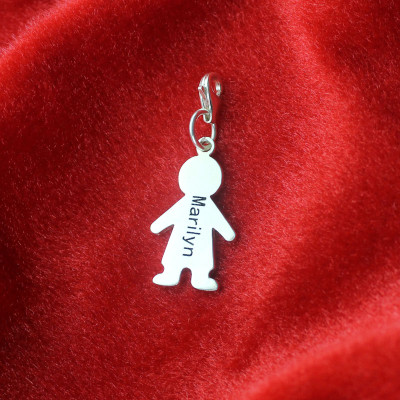 Personalised Boy Pendant on Lobster Clasp Silver - The Name Jewellery™