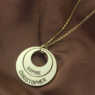 Engraved Ring 18ct Gold Plated Mother Necklace - The Name Jewellery™