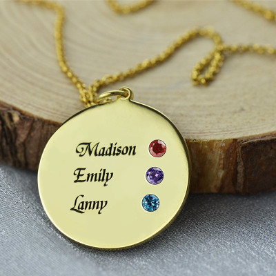 Custom Disc Necklace Engraved Names For Mom - The Name Jewellery™