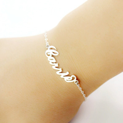 Personalised Sterling Silver Carrie Name Bracelet - The Name Jewellery™