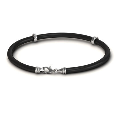 Personalised Leather Bracelet with Silver Clasps - The Name Jewellery™