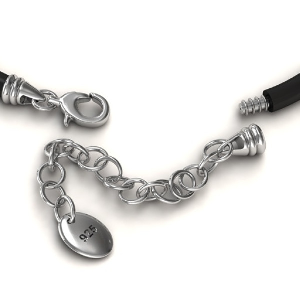 Personalised Leather Snake Bracelet with 1.5  Extender - The Name Jewellery™