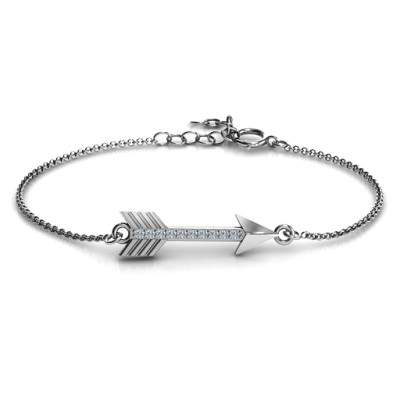Personalised Arrow Bracelet with Accent Stones - The Name Jewellery™