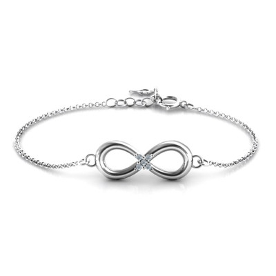 Personalised Classic Infinity With Centre Accents Bracelet - The Name Jewellery™
