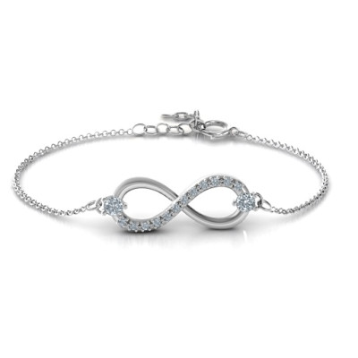 Personalised Double Stone Infinity Accent Bracelet - The Name Jewellery™
