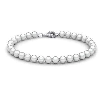 Personalised Freshwater Pearl Bracelet with Silver Clasp - The Name Jewellery™