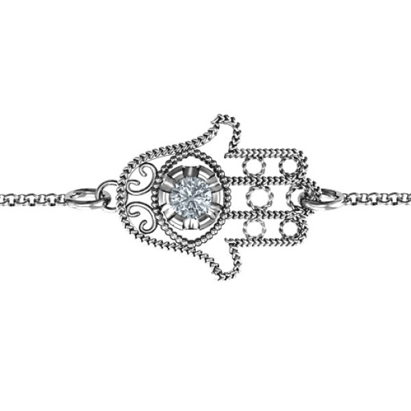Personalised Horizontal Hamsa Bracelet - The Name Jewellery™