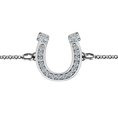 Horseshoe Bracelet with Two Stones and Accents - The Name Jewellery™