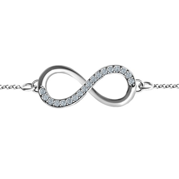 Personalised Infinity Bracelet with Single Accent Row - The Name Jewellery™