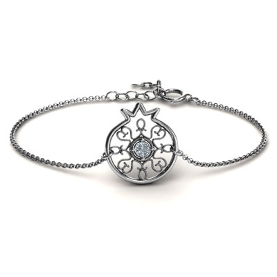 Personalised Pomegranate with Filigree Bracelet - The Name Jewellery™