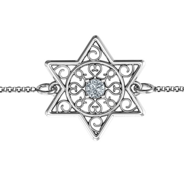 Personalised Star of David with Filigree Bracelet - The Name Jewellery™