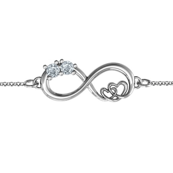 Sterling Silver Double the Love Infinity Bracelet - The Name Jewellery™