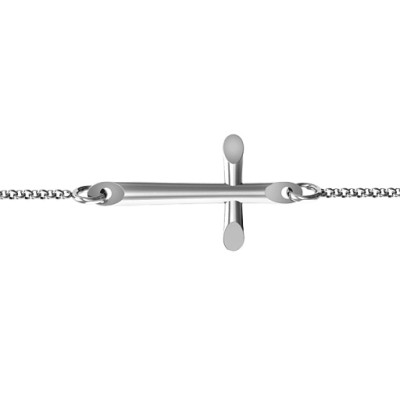 Personalised Sterling Silver Modern Cross Bracelet - The Name Jewellery™