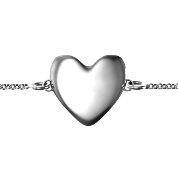 Personalised Sterling Silver Sweet Heart Bracelet - The Name Jewellery™