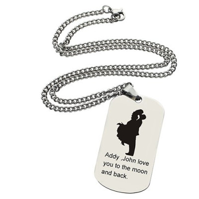 Faill In Love Couple Name Dog Tag Necklace - The Name Jewellery™