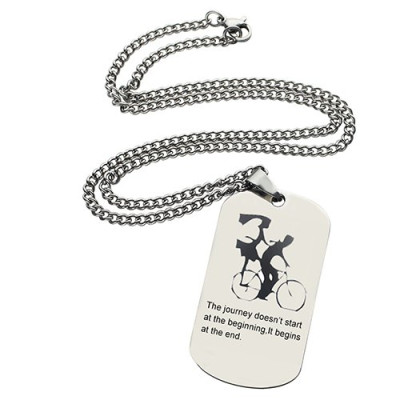 Couple Bicycle Dog Tag Name Necklace - The Name Jewellery™