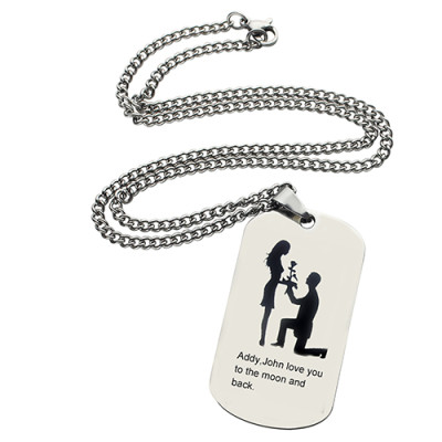 Marriage Proposal Dog Tag Name Necklace - The Name Jewellery™
