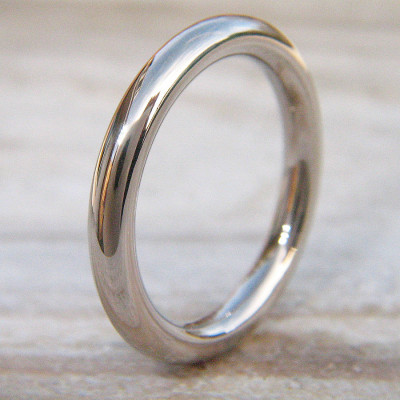 Mens Wedding Ring In 18ct White Gold - The Name Jewellery™