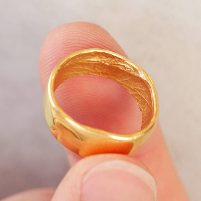 18ct Yellow Gold Bespoke Fingerprint Ring - The Name Jewellery™