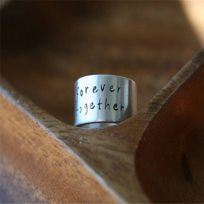 Personalised Between Us Mens Silver Ring - The Name Jewellery™