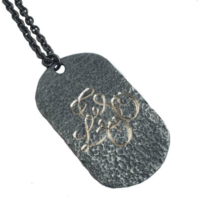 Personalised Oxydised Military Tag Necklace - The Name Jewellery™