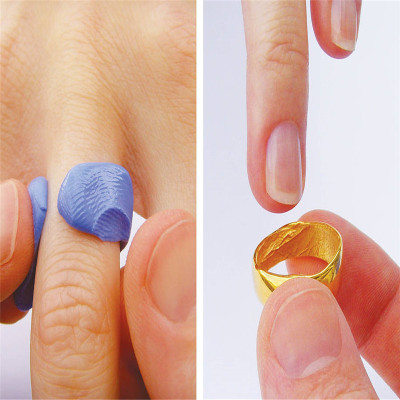 18ct Yellow Gold Bespoke Fingerprint Ring - The Name Jewellery™