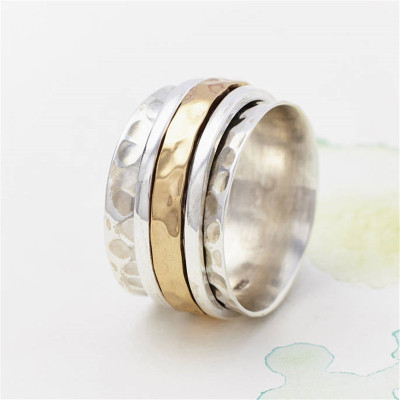 Karma Bronze And Silver Spinning Ring - The Name Jewellery™