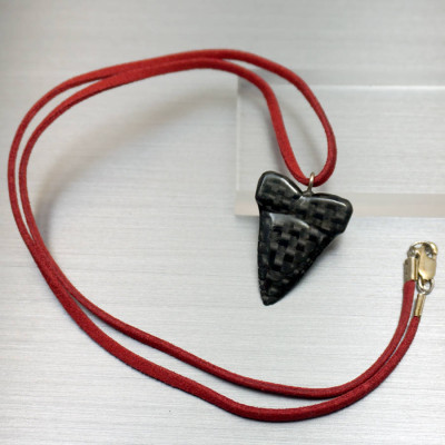 Carbon Fibre Sharks Tooth Pendant Necklace - The Name Jewellery™