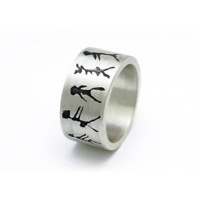 Capivara Cave Art Sterling Silver Band Ring - The Name Jewellery™