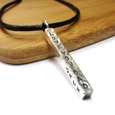 Chunky Silver Bar Necklace - The Name Jewellery™