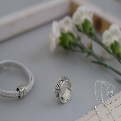 Personalised Sterling Silver Message Ring - The Name Jewellery™
