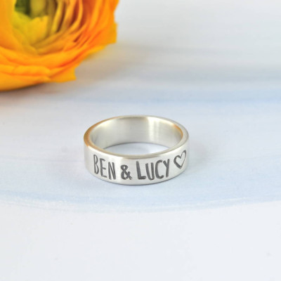 Couples Personalised Silver Band - The Name Jewellery™