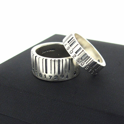 Extra Wide Silver Barcode Ring - The Name Jewellery™