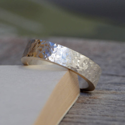 Personalised Textured Wedding Band In Sterling Silver - The Name Jewellery™