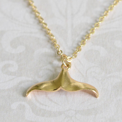 Gold Whale Tail Pendant Necklace - The Name Jewellery™
