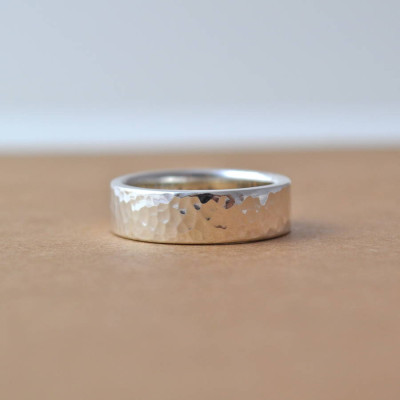 Hammered Silver Hidden Message Ring - The Name Jewellery™