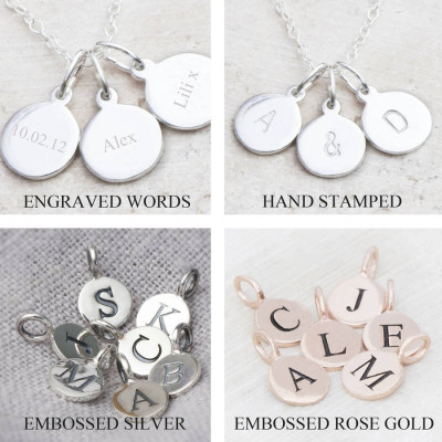 Hand Stamped Silver Personalised Charm Necklace - The Name Jewellery™