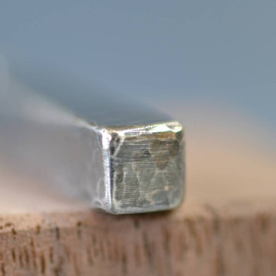 Handmade Blacksmiths Silver Hammered Block Necklace - The Name Jewellery™