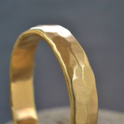 18ct  Gold Handmade Hammered Wedding Ring - The Name Jewellery™