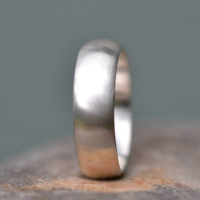 Handmade Silver Satin Finish Wedding Ring - The Name Jewellery™