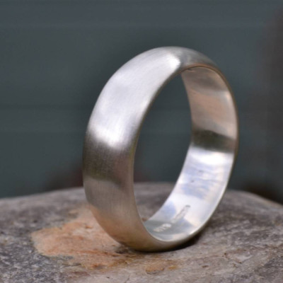 Handmade Silver Satin Finish Wedding Ring - The Name Jewellery™